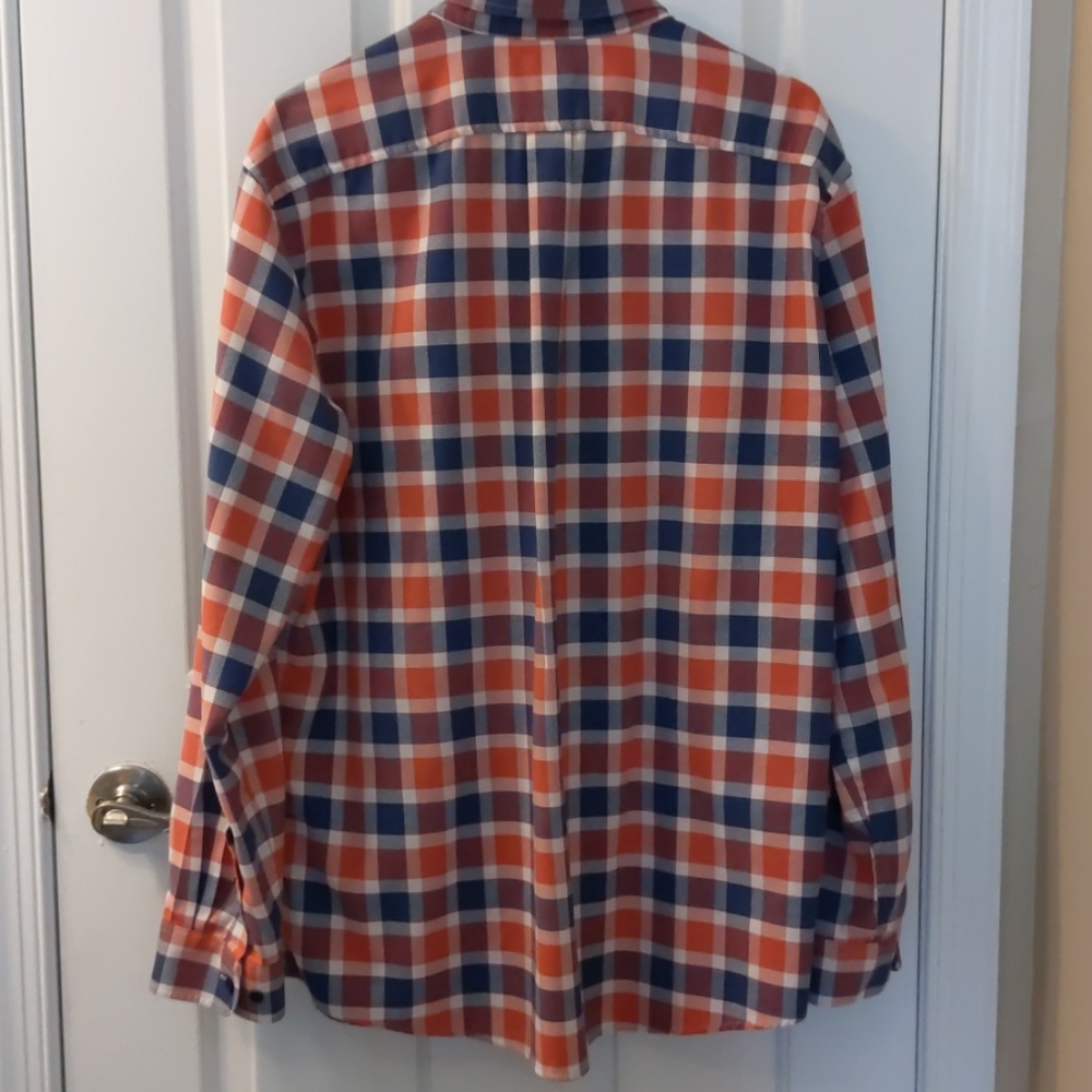 LL Bean Red White Blue Plaid Shirt L/S . Size L - Picture 4 of 11